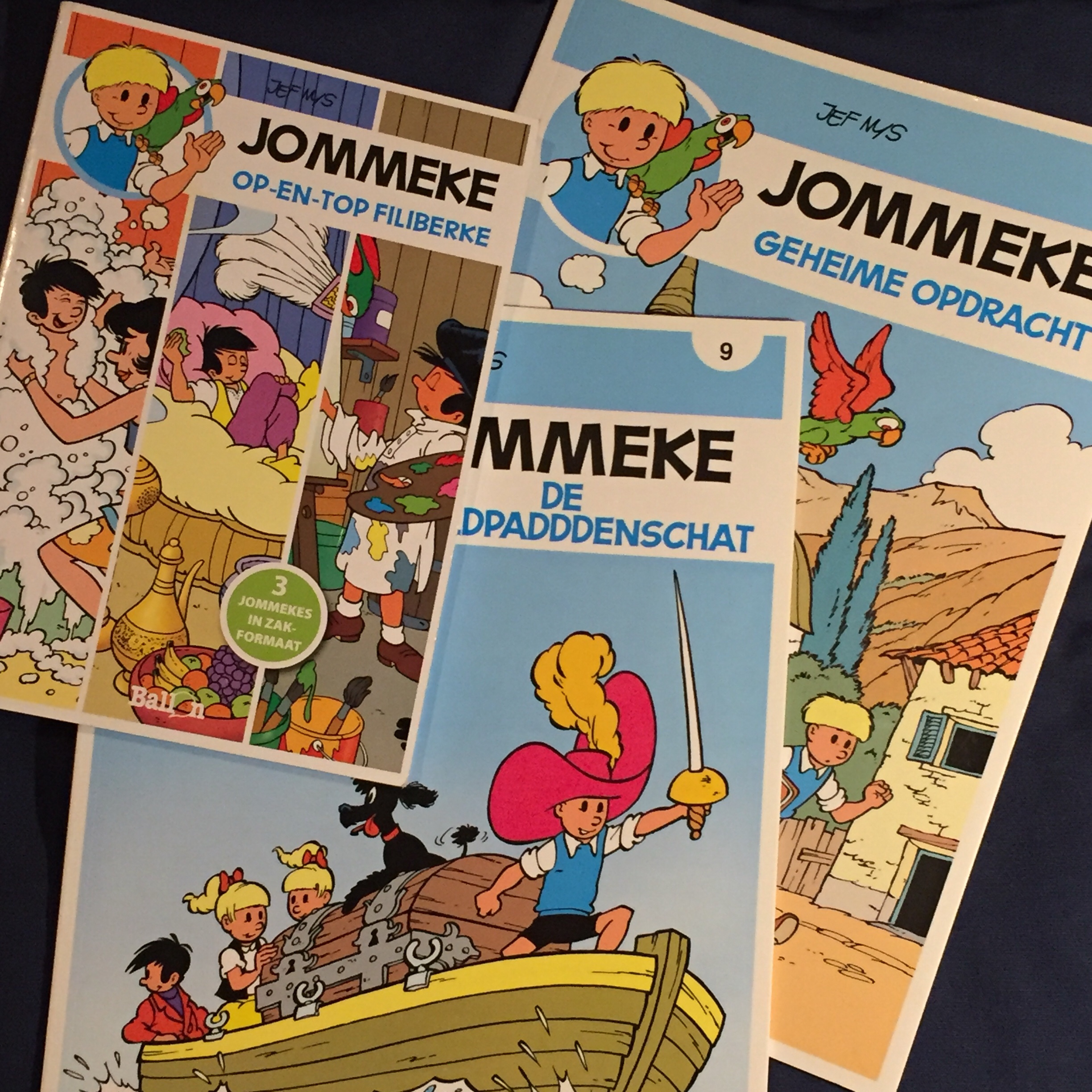 Varios cómics de Jommeke de mi colección. Foto propia.